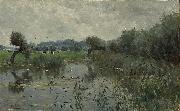 Willem Roelofs In the Floodplains of the River IJssel Spain oil painting artist
